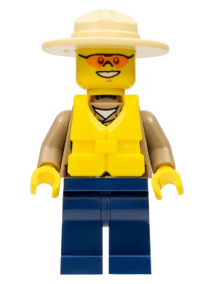 Forest Police - Dark Tan Shirt with Pockets, Radio and Gold Badge, Dark Blue Legs, Campaign Hat, Orange Sunglasses, Life Jacket Center Buckle