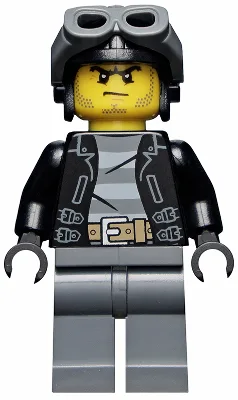 Police - City Bandit Male with Black Stubble and Aviator Cap