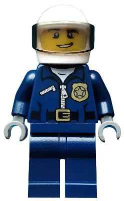 Police - City Motorcycle Officer, Lopsided Grin