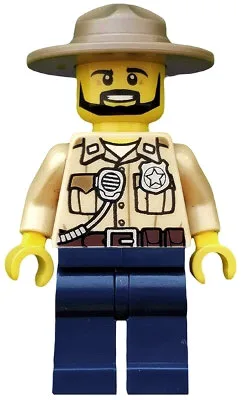 Swamp Police - Officer, Shirt, Dark Tan Hat, Black Beard