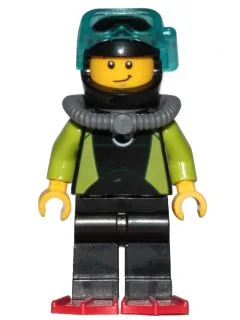 Coast Guard City - Diver, Black Wetsuit with White Logo