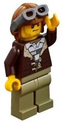 Mountain Police - Crook Male with Lined Jacket over Prisoner Shirt, Aviator Cap with Goggles