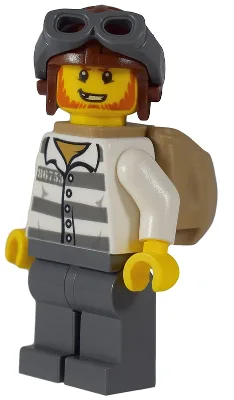 Mountain Police - Jail Prisoner 86753 Prison Stripes, Aviator Helmet, Backpack