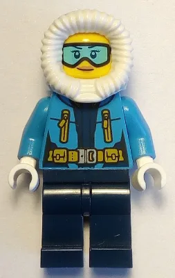 Arctic Explorer Female - Fur-Lined Hood, Light Blue Ski Goggles