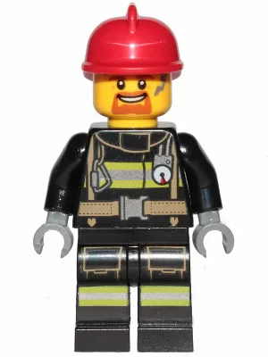 Fire - Reflective Stripes with Utility Belt, Red Fire Helmet, Goatee