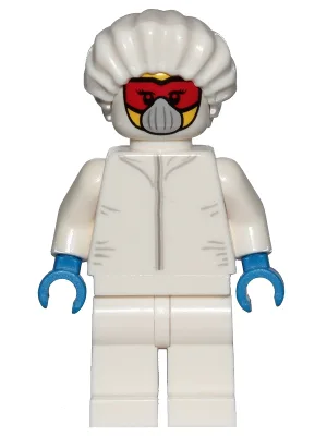 Drone Engineer - White Safety Jumpsuit, Red Goggles and White Mask