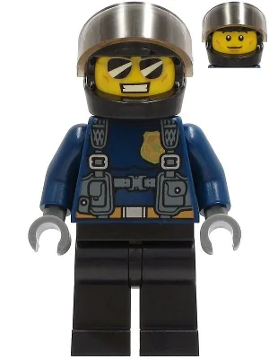 Police Officer - Duke DeTain, Black Helmet, Trans-Brown Visor