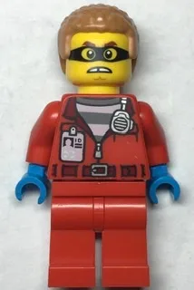 Police - Crook Hacksaw Hank, Red Jacket with Prison Shirt and I.D. Tag