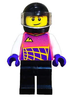 Go-Kart Racer, Coral Racing Suit, Black Helmet and Legs