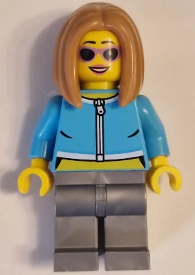 Apartment Building Resident - Female, Medium Azure Crop Top Jacket, Flat Silver Legs, Medium Nougat Hair, Sunglasses