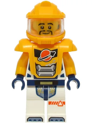 Astronaut - Male, White Spacesuit with Bright Light Orange Arms, Bright Light Orange Helmet, Trans-Clear Visor, Bright Light Orange Armor