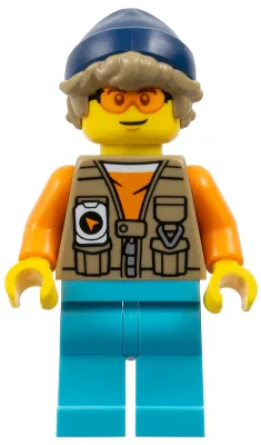 Arctic Explorer - Male, Dark Tan Vest over Orange Shirt, Medium Azure Legs, Dark Blue Beanie, Dark Tan Hair, Orange Glasses