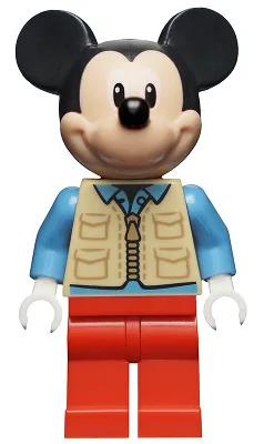 Mickey Mouse - Tan Safari Vest, Medium Blue Shirt