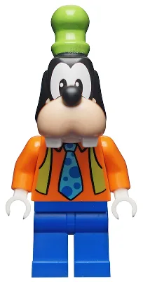 Goofy - Orange Shirt, Lime Vest, Tie with Blue Polka Dots