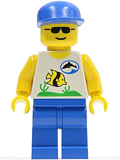 Divers - Boatie, Fish and Dolphin Shirt, Blue Cap