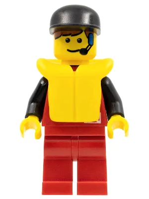 Taucher - Kontrolle 1, rote Beine, schwarze Kappe, Rettungsweste