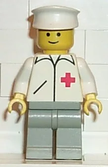 Dokter - Rechte lijn, lichtgrijze benen, witte hoed