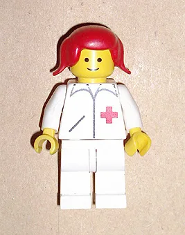 Doctor - Straight Line, White Legs, Red Pigtails Hair