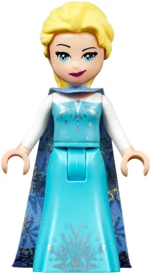 Elsa - Medium Blue Long Narrow Cape, White Sleeves