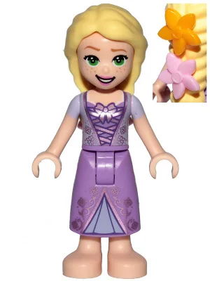Rapunzel - Mini Doll, Bright Light Orange and Bright Pink Flowers