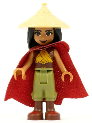 Raya - Tan Conical Hat, Red Cape