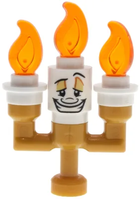 Lumière {Lumiere} - Small Solid Candelabra, White Round Plates