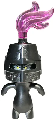 Grimspawn - Black Helmet Castle Closed, Trans-Dark Pink Plume