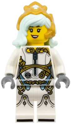 Astrid - White Outfit, Light Aqua Hair, Gold Crown