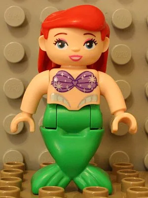 Duplo Figure, Disney Princess, Ariel, Bright Green Tail (Mermaid) (6044057 / 6137858)