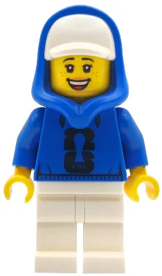 Soccer Spectator - Female, Blue Hoodie with Black FIFA World Cup 2026 Logo, White Cap