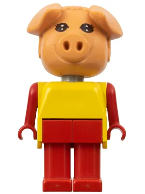 Fabuland-Schwein – Ferkel Patricia (Pat), rote Beine, gelbes Oberteil