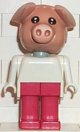 Fabuland Schwein – Peter Schwein (Koch), rote Beine, weißes Oberteil