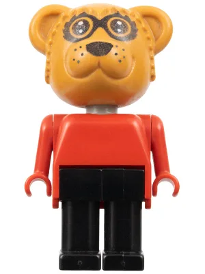 Fabuland Bear - Roger Raton laveur, pattes noires, haut rouge, masque aux petits yeux