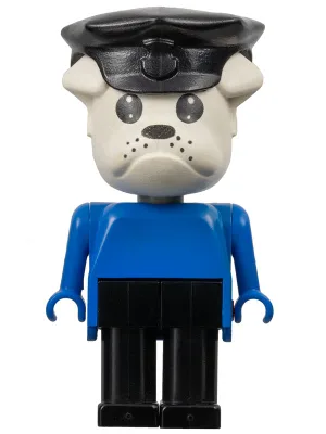 Fabuland Bulldog – Constable Clarke Bulldog, weißer Kopf, schwarze Polizeimütze