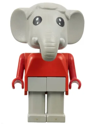 Fabuland Elephant - Edward Elephant, Light Gray Legs, Red Top and Arms