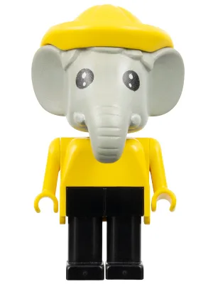 Fabuland Elephant - Edward Elephant, Black Legs, Yellow Raincoat and Hat, Black Eyes