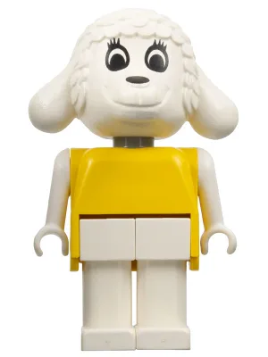 Fabuland Lamb - Lucy Lamb (Nurse), Gele Top, Witte Ogen, Wimpers Omhoog