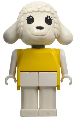 Fabuland Lamb - Lucy Lamb (Nurse), Yellow Top, Black Eyes, Eyelashes Wide
