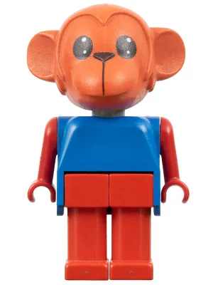 Fabuland Monkey - Mark Monkey, Red Head, Legs and Arms, Blue Top