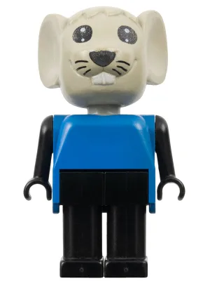 Fabuland Maus – Mortimer Maus (Morty), hellgrauer Kopf, blaues Oberteil