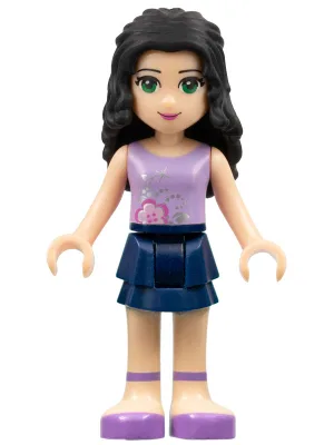 Friends Emma - Dark Blue Layered Skirt, Lavender Top