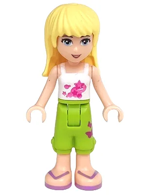 Friends Stephanie - Lime Cropped Trousers, White Top