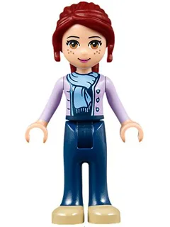 Friends Mia - Dark Blue Trousers, Medium Lavender Jacket with Scarf
