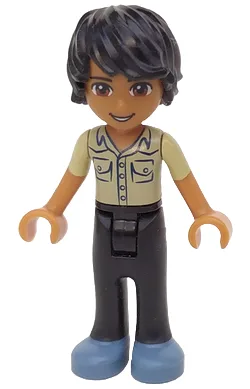 Friends Matthew - Black Trousers, Khaki Shirt