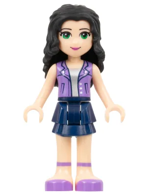 Friends Emma - Dark Blue Layered Skirt, Medium Lavender Vest