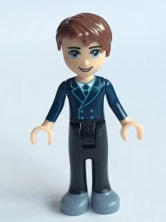 Friends David - Black Trousers, Dark Blue Jacket and Tie