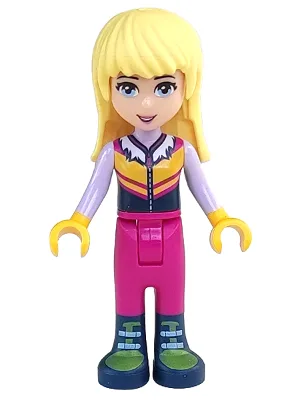 Friends Stephanie - Winter Vest with Fur Collar, Magenta Pants, Dark Blue Boots