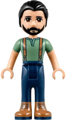 Friends Steve - Dark Blue Pants, Sand Green Top