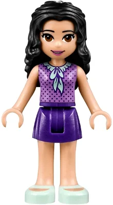 Friends Emma - Dark Purple Skirt, Medium Lavender Top, Light Aqua Shoes