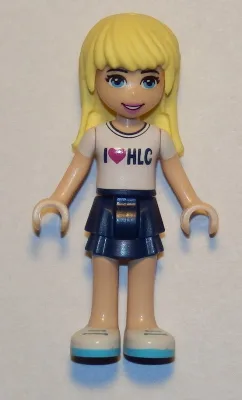 Friends Stephanie - Dark Blue Layered Skirt, White T-Shirt with 'I Heart HLC' Pattern
